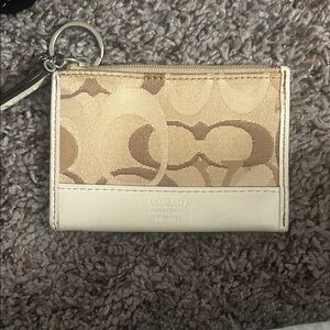 Coach Tan and Cream Card Holder